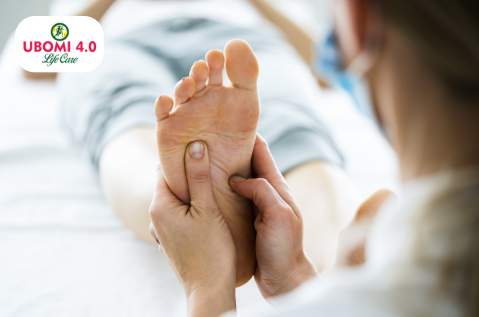 Foot reflexology and massage